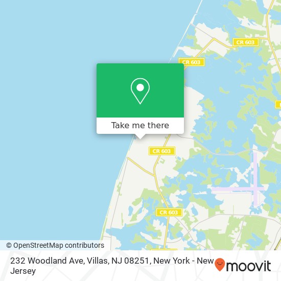 Mapa de 232 Woodland Ave, Villas, NJ 08251