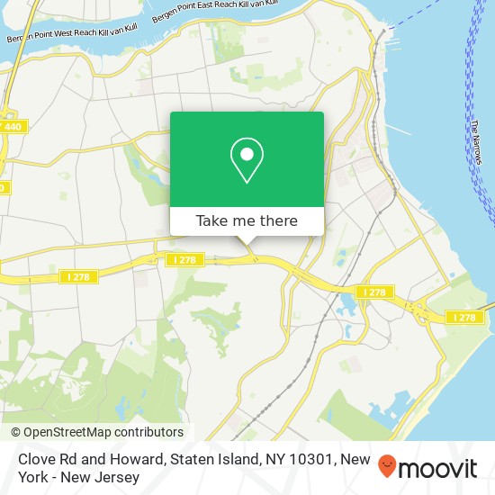 Clove Rd and Howard, Staten Island, NY 10301 map
