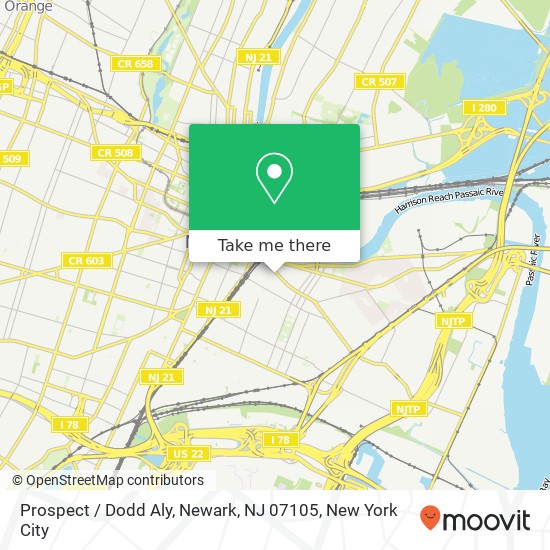 Prospect / Dodd Aly, Newark, NJ 07105 map