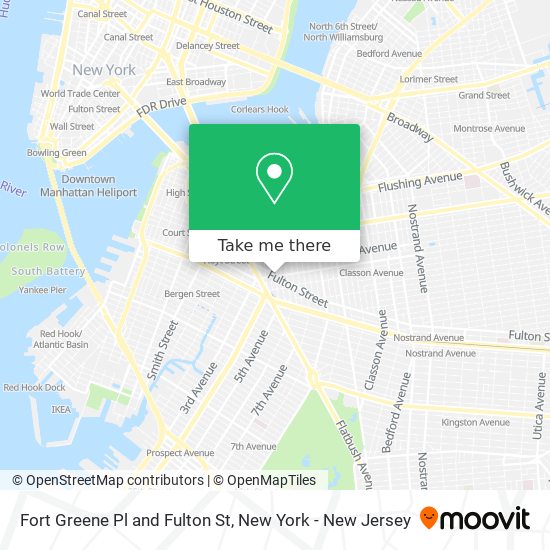 Fort Greene Pl and Fulton St map