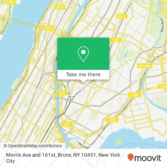 Morris Ave and 161st, Bronx, NY 10451 map