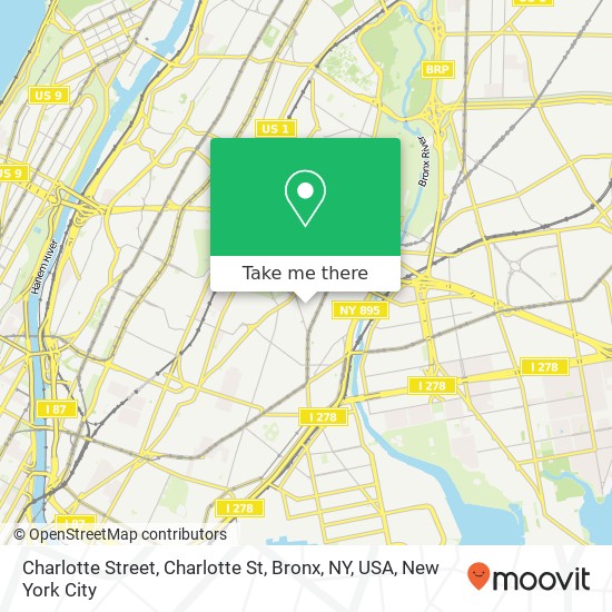 Charlotte Street, Charlotte St, Bronx, NY, USA map