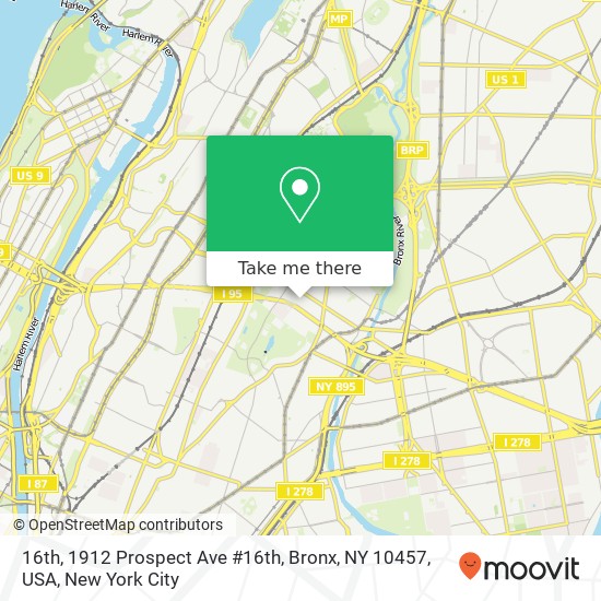 16th, 1912 Prospect Ave #16th, Bronx, NY 10457, USA map