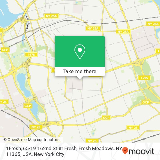 Mapa de 1Fresh, 65-19 162nd St #1Fresh, Fresh Meadows, NY 11365, USA