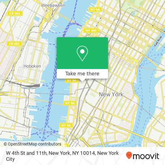 Mapa de W 4th St and 11th, New York, NY 10014