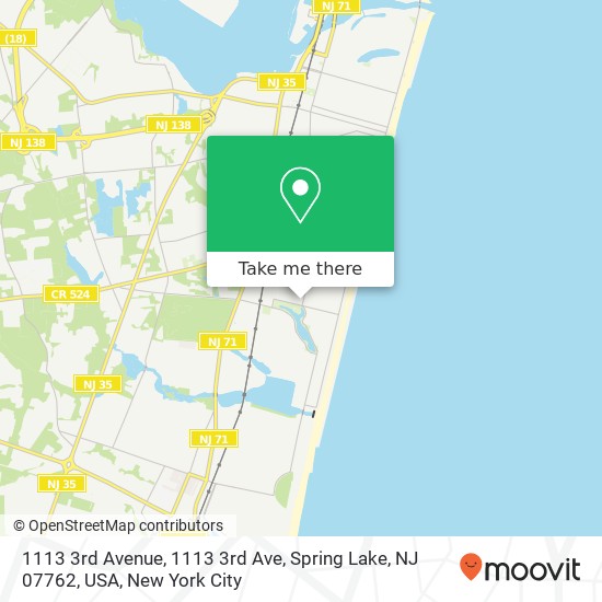 Mapa de 1113 3rd Avenue, 1113 3rd Ave, Spring Lake, NJ 07762, USA