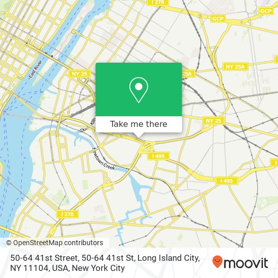 Mapa de 50-64 41st Street, 50-64 41st St, Long Island City, NY 11104, USA