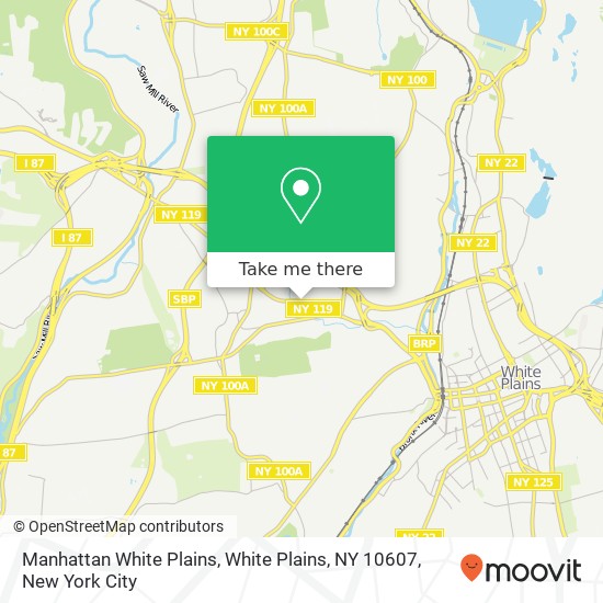 Mapa de Manhattan White Plains, White Plains, NY 10607