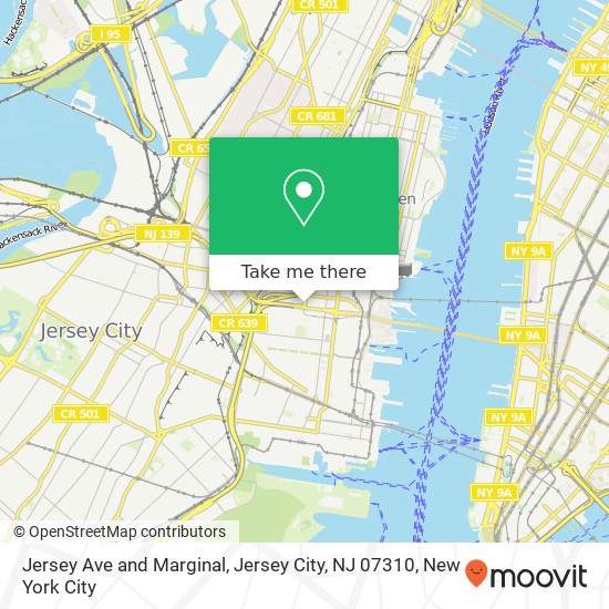 Jersey Ave and Marginal, Jersey City, NJ 07310 map