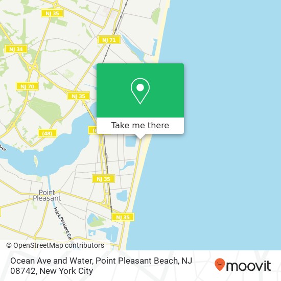 Mapa de Ocean Ave and Water, Point Pleasant Beach, NJ 08742