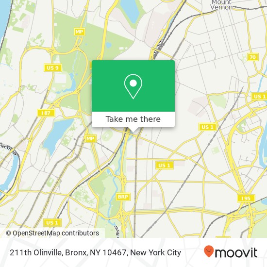 Mapa de 211th Olinville, Bronx, NY 10467