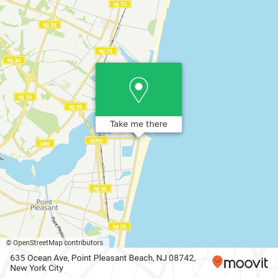 Mapa de 635 Ocean Ave, Point Pleasant Beach, NJ 08742