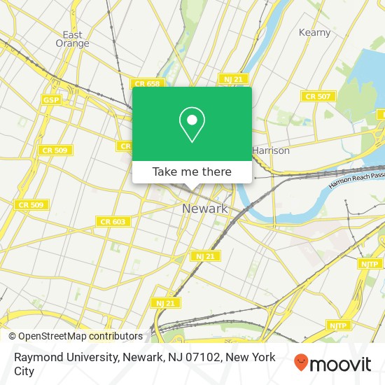 Mapa de Raymond University, Newark, NJ 07102