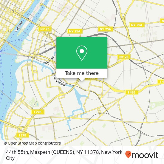 Mapa de 44th 55th, Maspeth (QUEENS), NY 11378