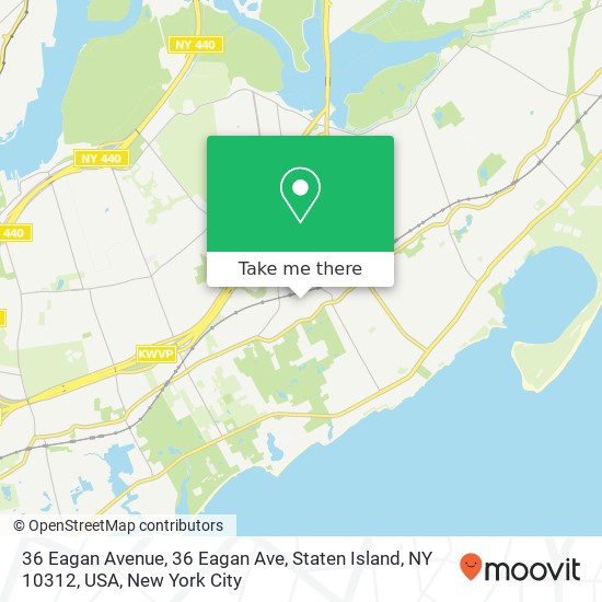 Mapa de 36 Eagan Avenue, 36 Eagan Ave, Staten Island, NY 10312, USA