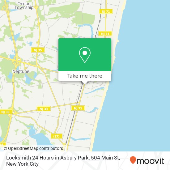 Mapa de Locksmith 24 Hours in Asbury Park, 504 Main St