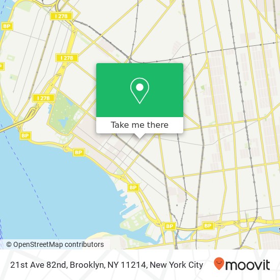 Mapa de 21st Ave 82nd, Brooklyn, NY 11214