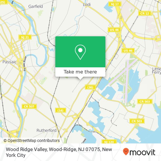 Mapa de Wood Ridge Valley, Wood-Ridge, NJ 07075