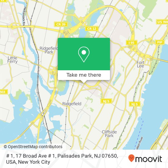 # 1, 17 Broad Ave # 1, Palisades Park, NJ 07650, USA map