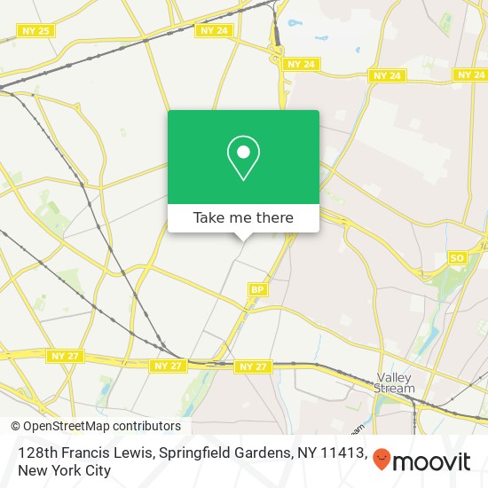 128th Francis Lewis, Springfield Gardens, NY 11413 map