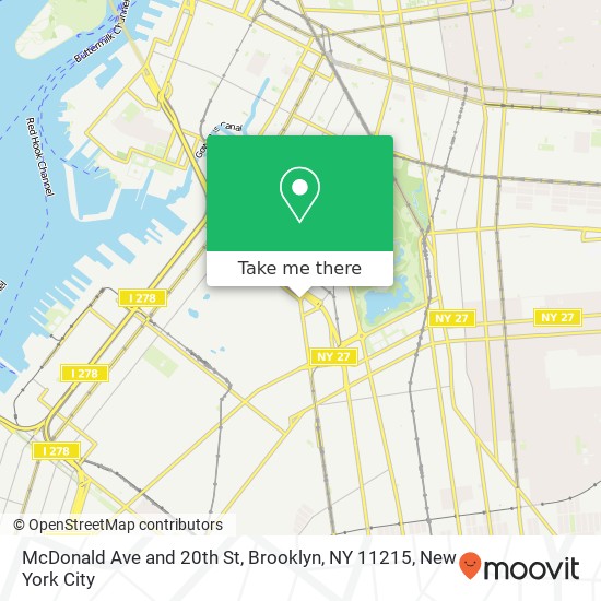 McDonald Ave and 20th St, Brooklyn, NY 11215 map