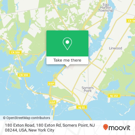 180 Exton Road, 180 Exton Rd, Somers Point, NJ 08244, USA map