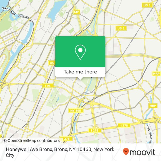 Mapa de Honeywell Ave Bronx, Bronx, NY 10460