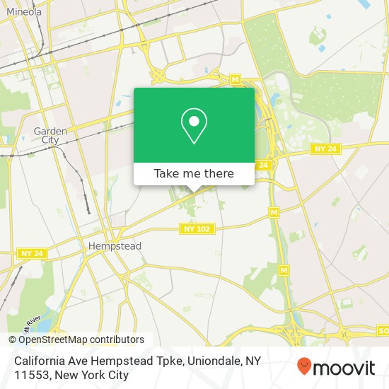 California Ave Hempstead Tpke, Uniondale, NY 11553 map