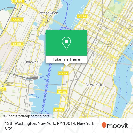 13th Washington, New York, NY 10014 map