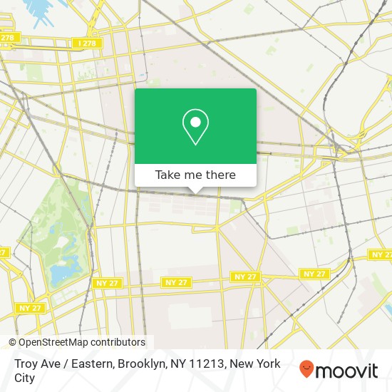 Mapa de Troy Ave / Eastern, Brooklyn, NY 11213