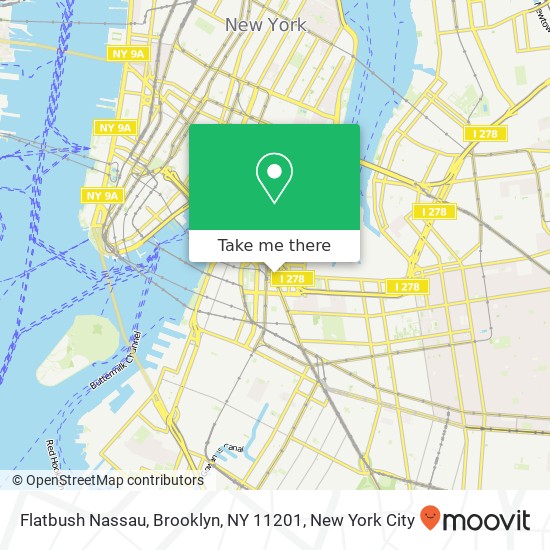 Mapa de Flatbush Nassau, Brooklyn, NY 11201