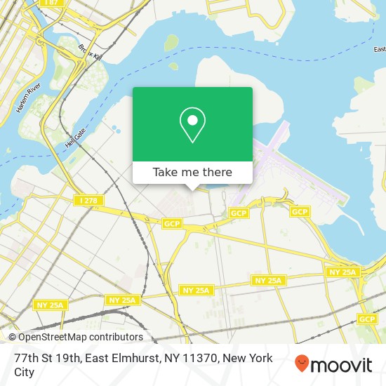 Mapa de 77th St 19th, East Elmhurst, NY 11370