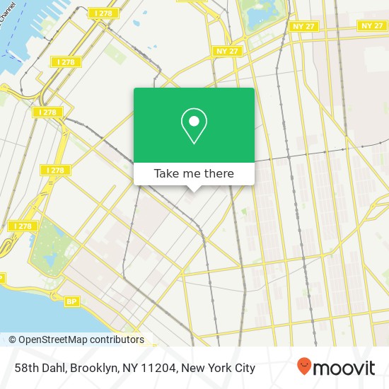 Mapa de 58th Dahl, Brooklyn, NY 11204