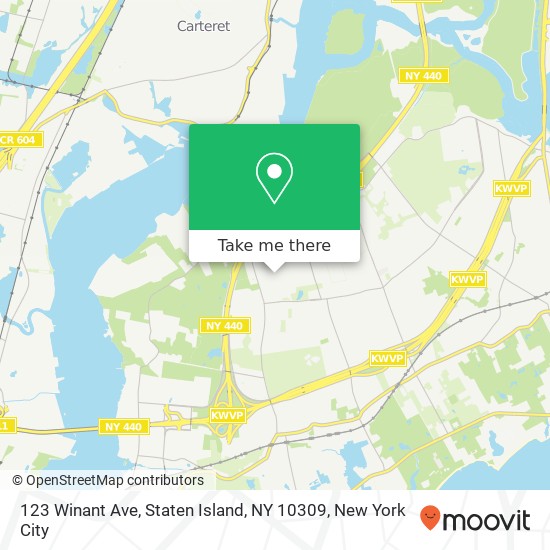 Mapa de 123 Winant Ave, Staten Island, NY 10309