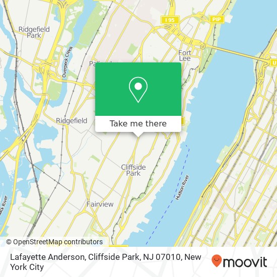 Lafayette Anderson, Cliffside Park, NJ 07010 map