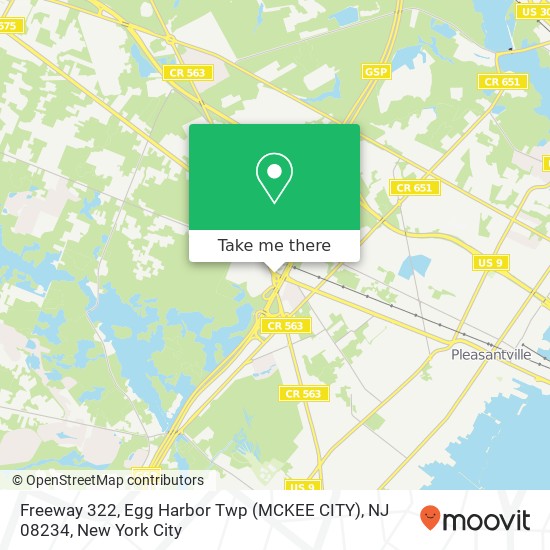 Mapa de Freeway 322, Egg Harbor Twp (MCKEE CITY), NJ 08234