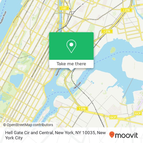 Hell Gate Cir and Central, New York, NY 10035 map