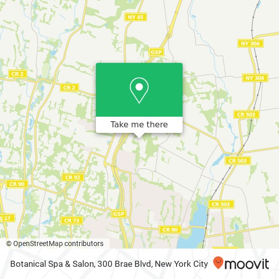 Mapa de Botanical Spa & Salon, 300 Brae Blvd