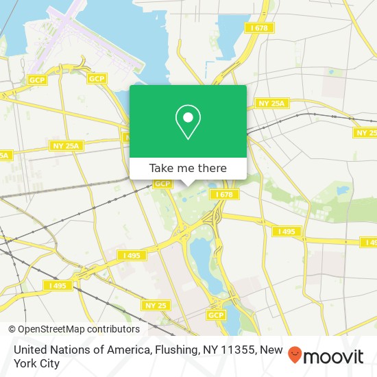 Mapa de United Nations of America, Flushing, NY 11355