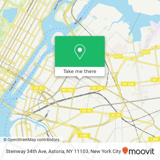 Mapa de Steinway 34th Ave, Astoria, NY 11103