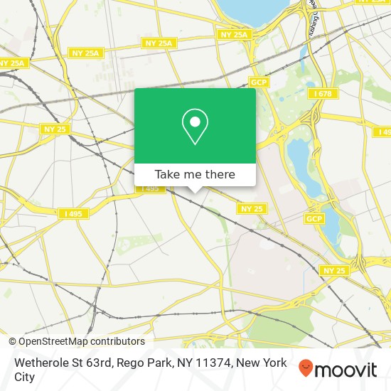Mapa de Wetherole St 63rd, Rego Park, NY 11374