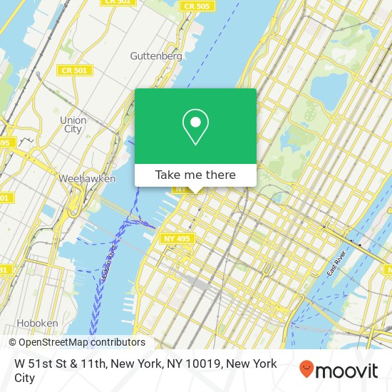 W 51st St & 11th, New York, NY 10019 map