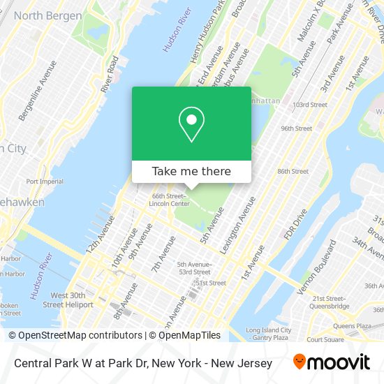 Central Park W at Park Dr map