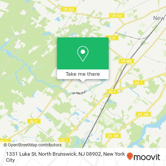 Mapa de 1331 Luke St, North Brunswick, NJ 08902