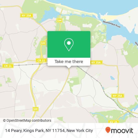 Mapa de 14 Peary, Kings Park, NY 11754