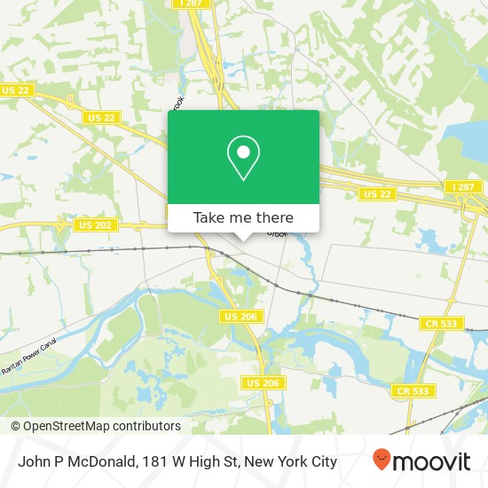 John P McDonald, 181 W High St map