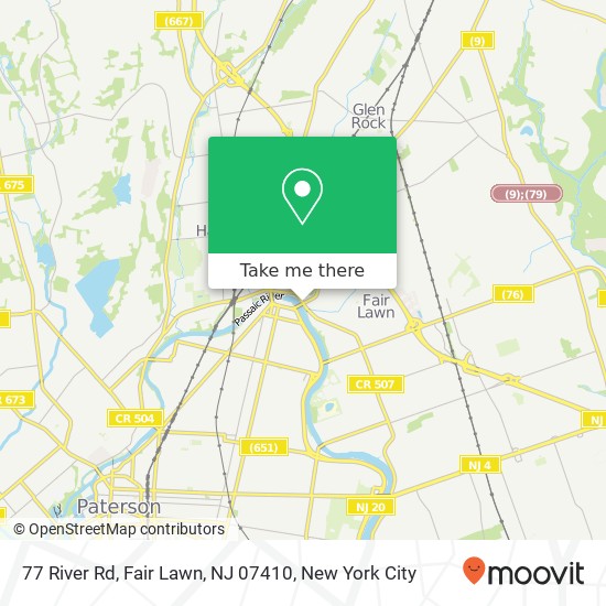 Mapa de 77 River Rd, Fair Lawn, NJ 07410