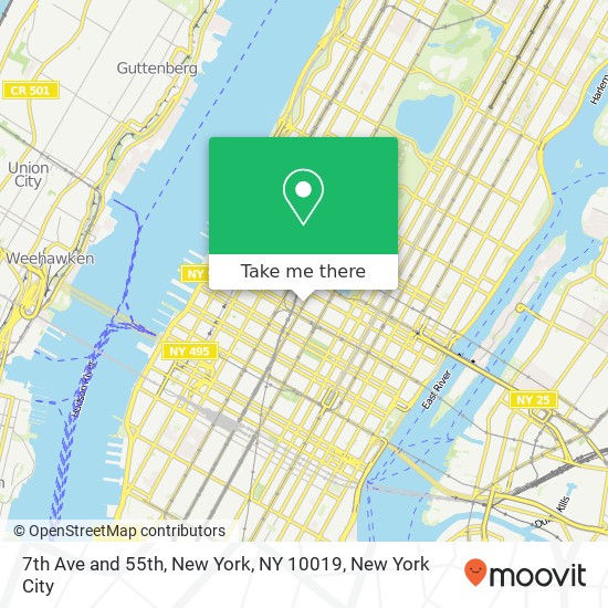 7th Ave and 55th, New York, NY 10019 map