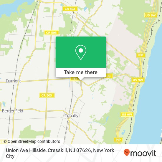 Union Ave Hillside, Cresskill, NJ 07626 map