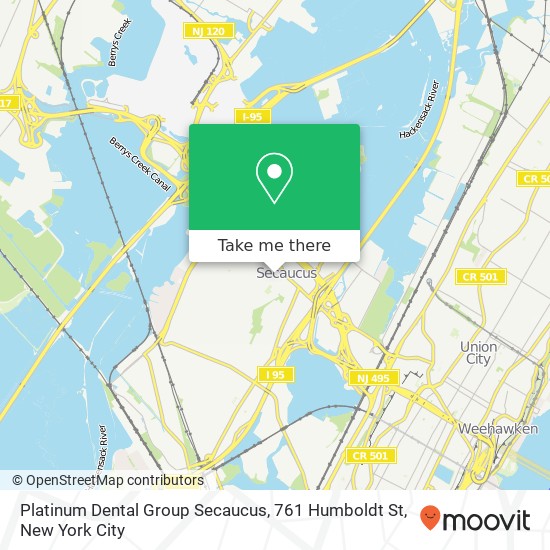 Mapa de Platinum Dental Group Secaucus, 761 Humboldt St